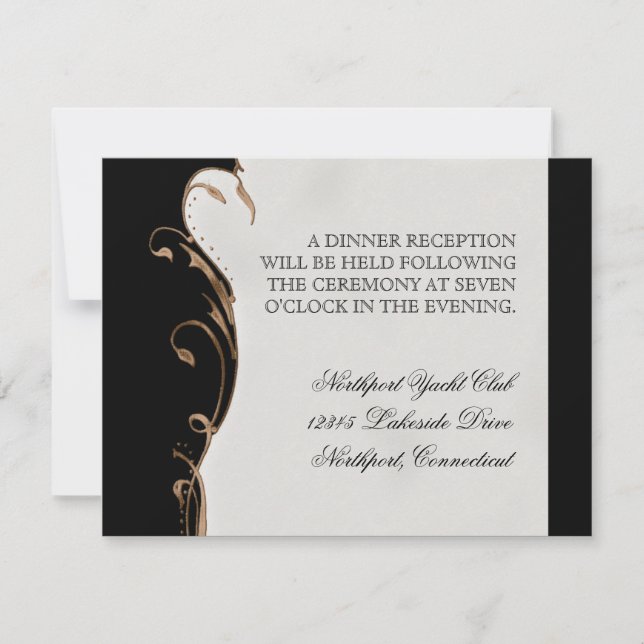 Peacock Feather n Swirls - Wedding Invitation (Front)