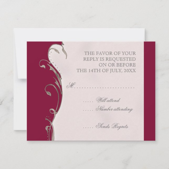 Peacock Feather n Swirls - Wedding Invitation (Front)