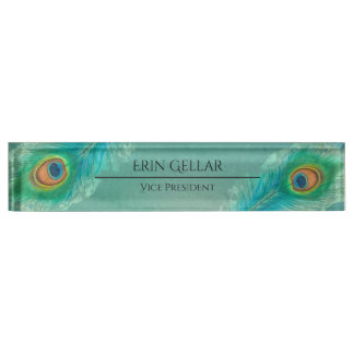 Peacock Feather Nameplate