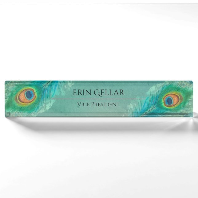 Peacock Feather Nameplate (Front)
