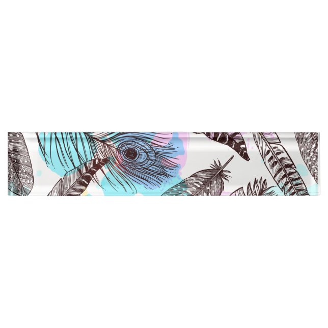 Peacock Feather Nameplate (Front)