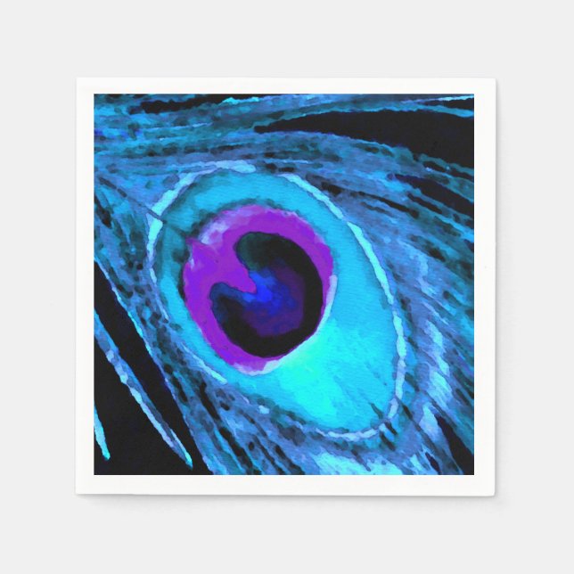 Peacock Feather Napkin (Front)