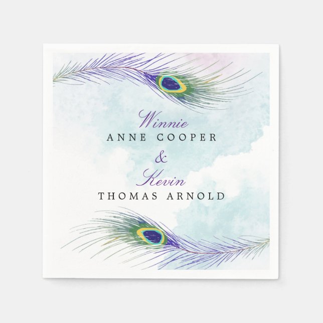 Peacock Feather Napkins (Front)