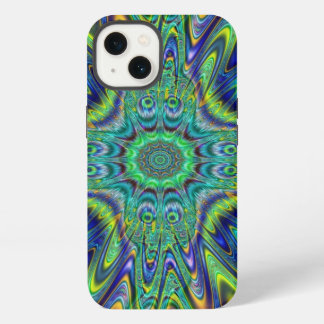 Peacock Feather Neon Fractal Funky Designer Art iPhone 13 Case