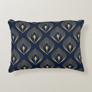 Peacock feather ombre pattern ditzy floral motif. accent pillow