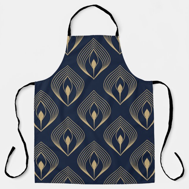 Peacock feather ombre pattern ditzy floral motif.  apron (Front)