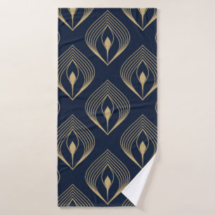 Peacock feather ombre pattern ditzy floral motif. bath towel