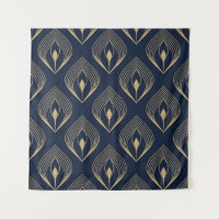 Peacock feather ombre pattern ditzy floral motif.