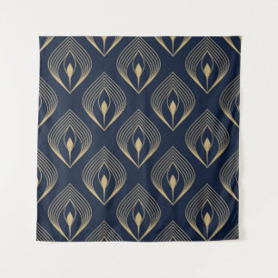 Peacock feather ombre pattern ditzy floral motif.  tapestry