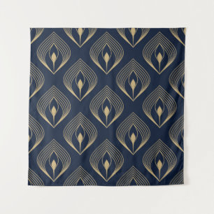 Peacock feather ombre pattern ditzy floral motif.  tapestry