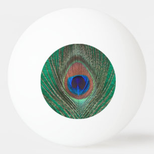 Peacock Feather on Green Double Sided Ping Pong Ball