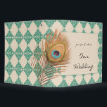 Peacock Feather on Teal Moroccan Tile Binder<br><div class="desc">This beautiful and elegant design called Peacock Feather on Teal Moroccan Tile Wedding, features a peacock feather in gold against a cream coloured background. Framing this set is a pattern made up of teal coloured Moroccan triangle tiles. The tiles are made with a scroll pattern.This set has invitations, save the...</div>