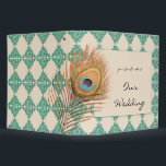 Peacock Feather on Teal Moroccan Tile Binder<br><div class="desc">This beautiful and elegant design called Peacock Feather on Teal Moroccan Tile Wedding, features a peacock feather in gold against a cream coloured background. Framing this set is a pattern made up of teal coloured Moroccan triangle tiles. The tiles are made with a scroll pattern.This set has invitations, save the...</div>