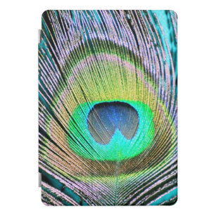 Peacock Feather on Turquoise iPad Pro Cover