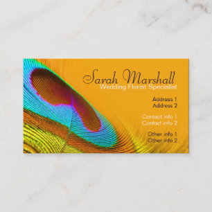 Peacock Feather Orange Carte de visite