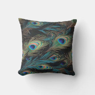 Peacock Feather Outdoor Pillow