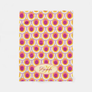 Peacock feather oval pattern pink named blanket