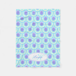 Peacock feather oval pattern purple named blanket