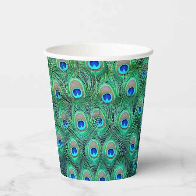 Peacock Feather Paper Cups (Back)