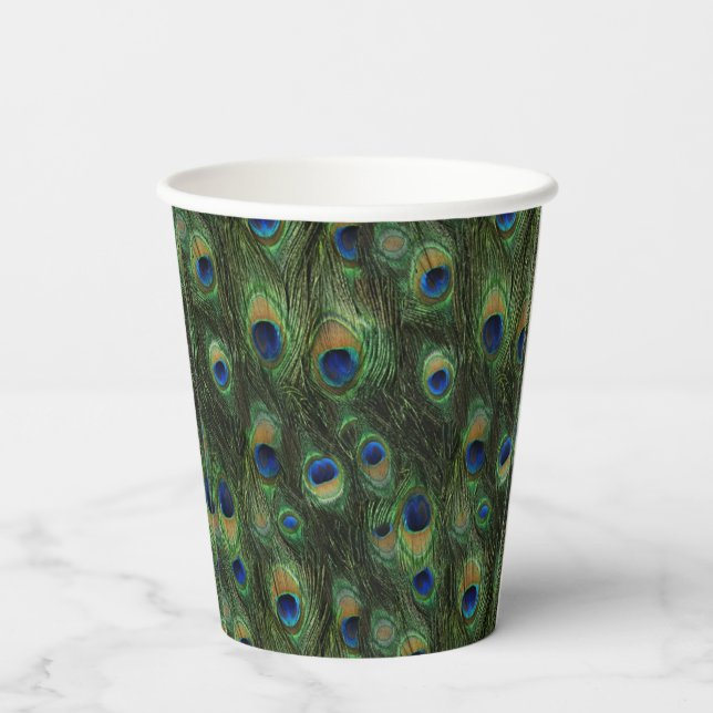 Peacock Feather Paper Cups (Back)