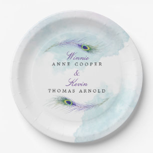 Peacock Feather Paper Plate