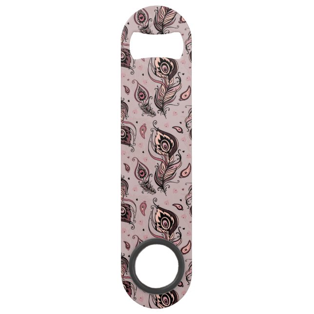 Peacock feather pattern bar key (Front)