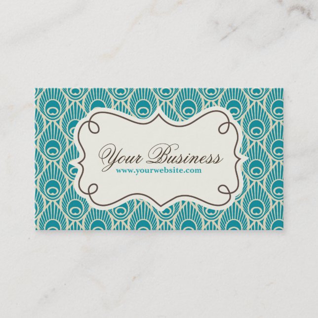 Peacock Feather Pattern Business Card (Front)