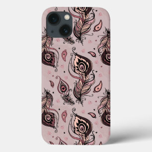 Peacock feather pattern iPhone 13 case