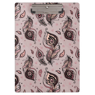 Peacock feather pattern clipboard