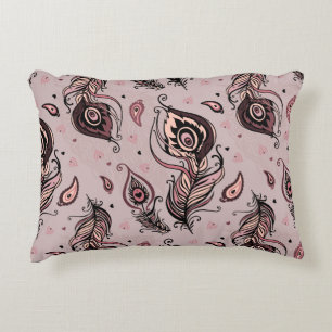 Peacock feather pattern decorative pillow
