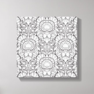 Peacock Feather Pattern Doodle 6 Canvas Print