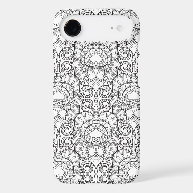 Peacock Feather Pattern Doodle Case-Mate iPhone Case (Back)