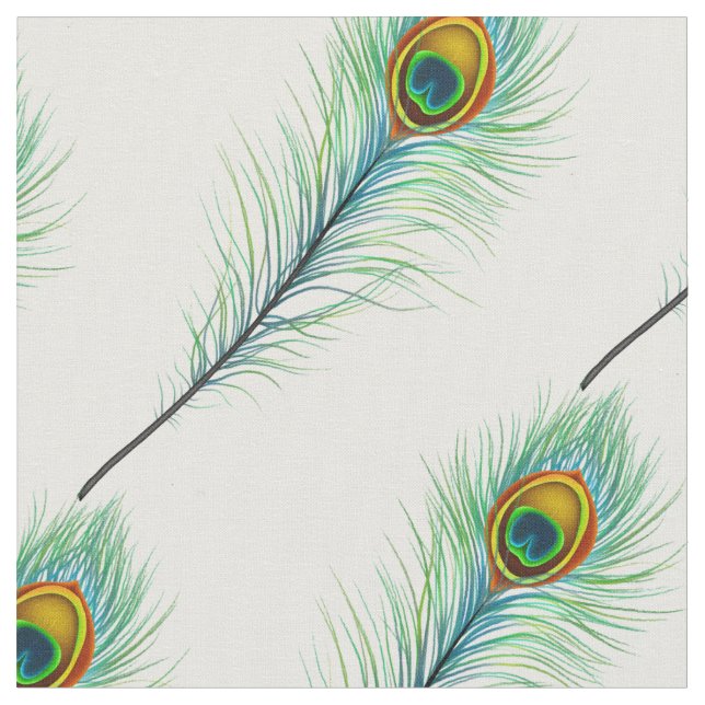 Peacock Feather Pattern Fabric (Close Up)