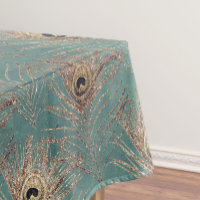 Peacock feather pattern glitter teal gold elegant