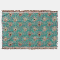 Peacock feather pattern glitter teal gold elegant