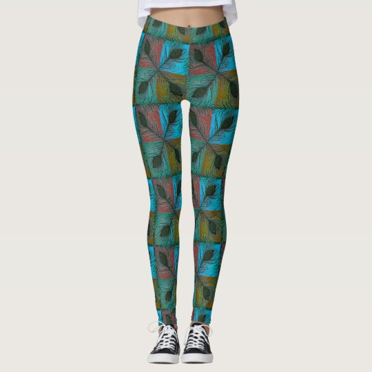 Peacock feather pattern Leggings
