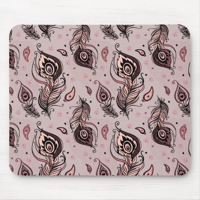 Peacock feather pattern mouse pad (Front)