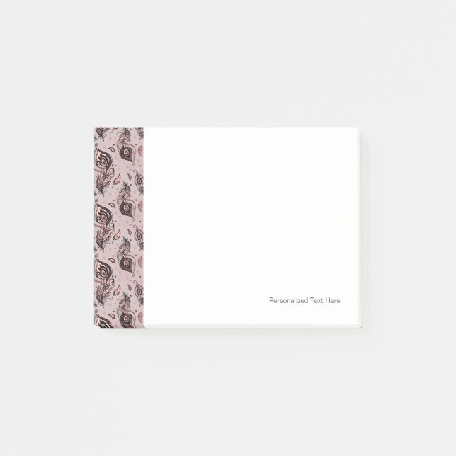 Peacock feather pattern post-it notes (Front)