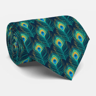 Peacock Feather Pattern Tie