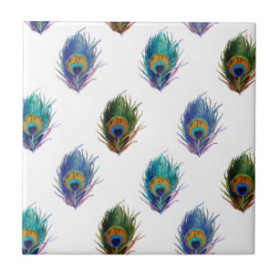 Peacock feather pattern tile