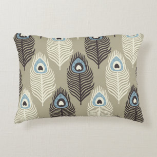 Peacock feather pattern, vintage style. accent pillow