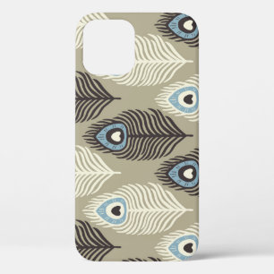 Peacock feather pattern, vintage style. iPhone 12 case