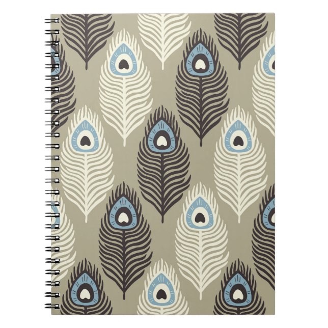Peacock feather pattern, vintage style. notebook (Front)