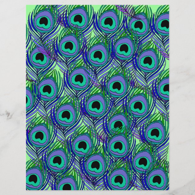 Peacock Feather Patterned Scrapbook paper (Front)