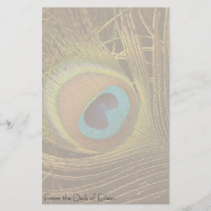 Peacock Feather Personalized Stationery