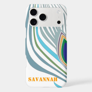 Peacock Feather Personnalisé Damask Téléphone