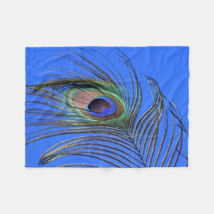 Peacock Feather Photograph Fleece Blanket