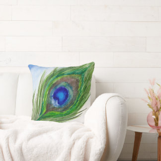 Peacock Feather Pillow