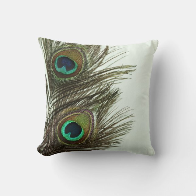 Peacock Feather Pillow (Front)