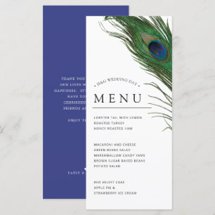 Peacock Feather Poise   Dinner Menu